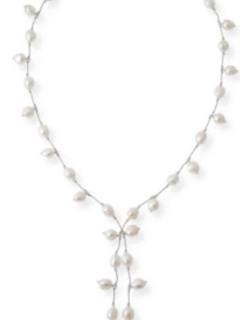 Margo Morrison Delicate Pearl Lariat Necklace